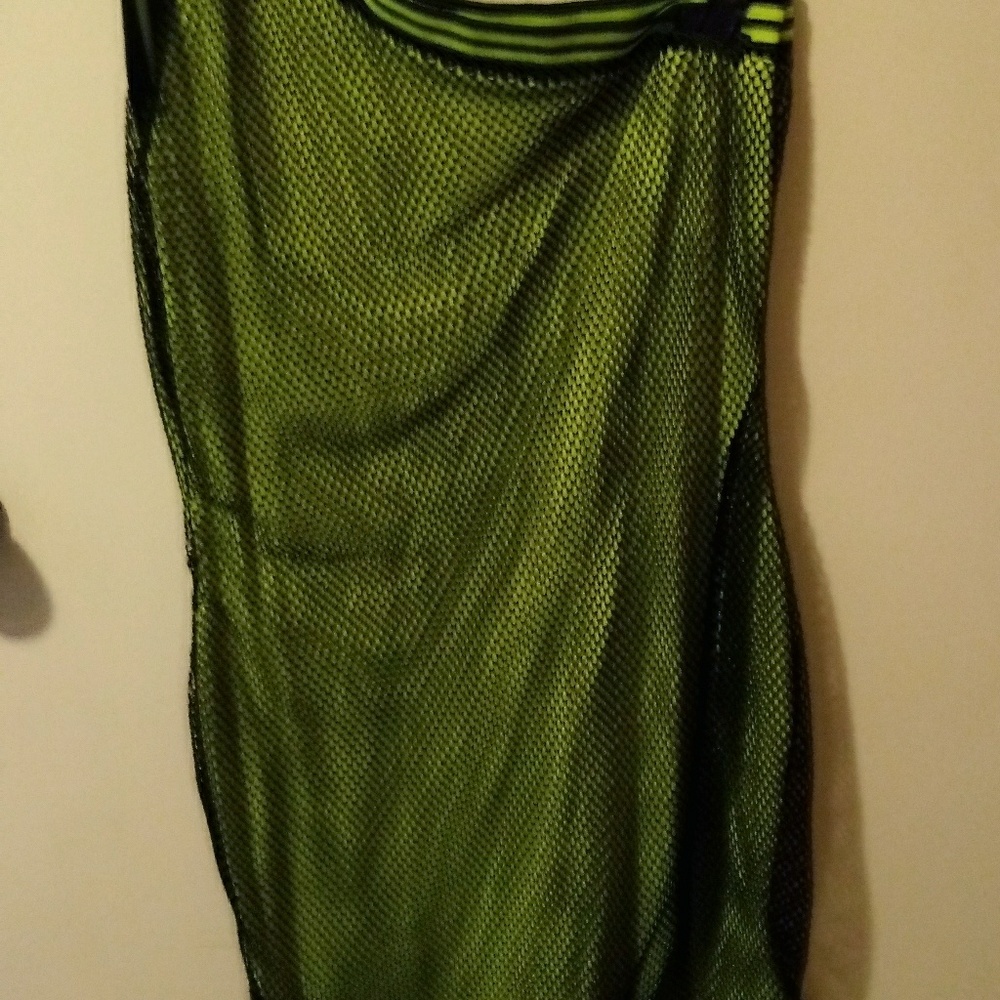Florescent yellow net dress